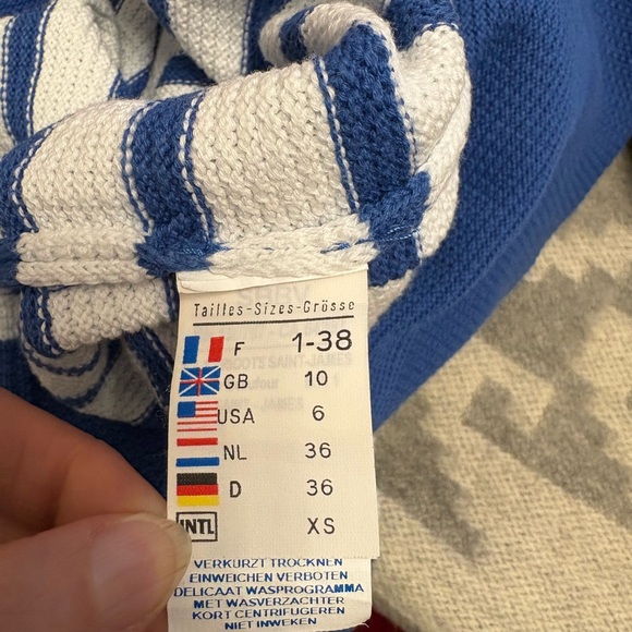 Saint James, Classic Knit Top, Blue & White, 100% cotton, size 6 - Picture 11 of 13